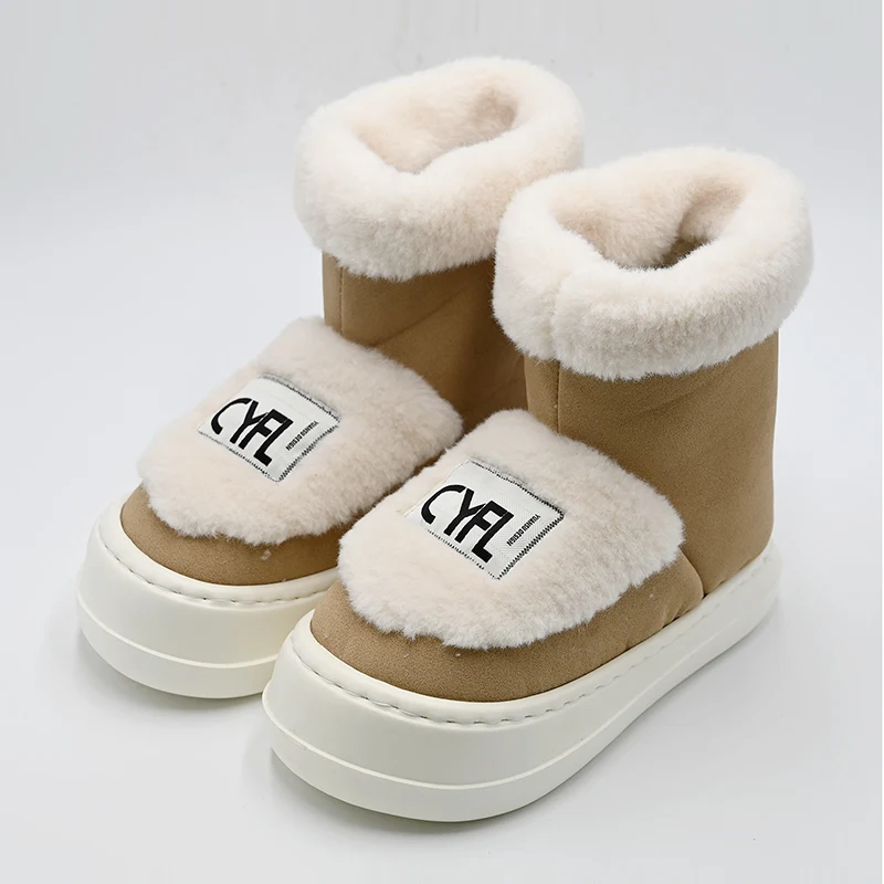 Botas de nieve de alta techo peludo