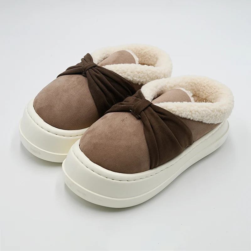 Zapatillas de algodón de nudo de arco