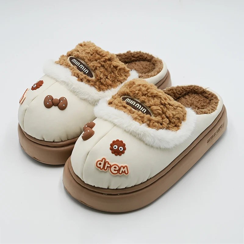 Lindas zapatillas de hilo dental por frijoles de chocolate